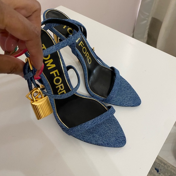 Tom Ford Lock Sandal, size 9 Denim - Picture 4 of 4